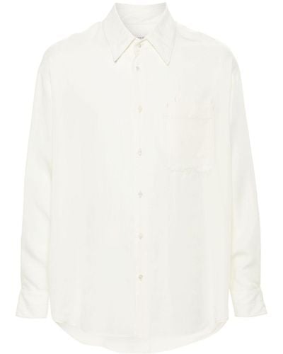 Lemaire Double-Pocket Lyocell Shirt - White