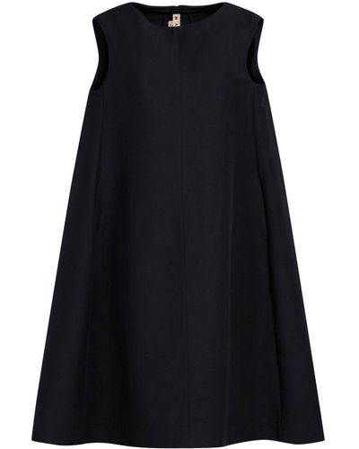 Marni Flared Cotton Midi Dress - Black