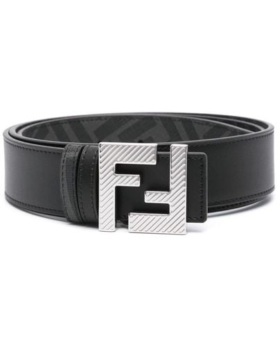 Fendi Ff-Motif Leather Belt - Black