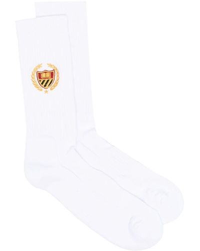 BEL-AIR ATHLETICS Embroidered-Logo Socks - White