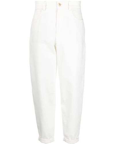 Brunello Cucinelli Tapered Tailored Trousers - White