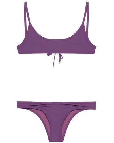 The Attico Fine-Ribbed Bikini - Purple