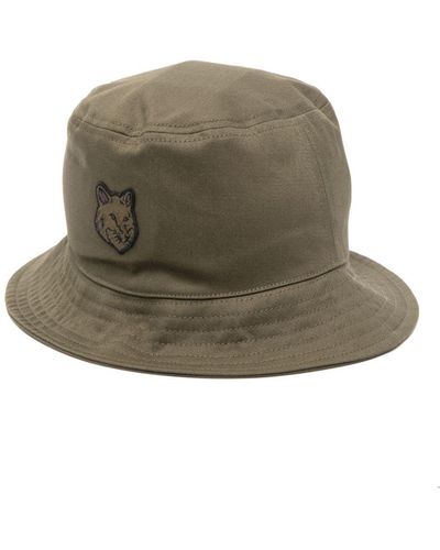 Maison Kitsuné Fox-Patch Bucket Hat - Green
