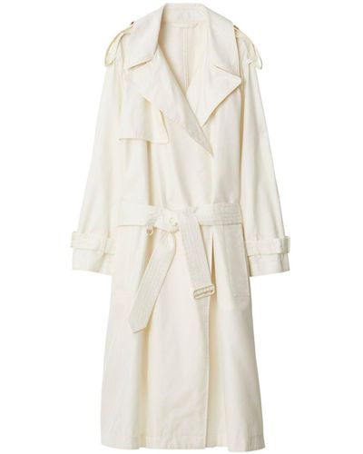 Burberry Double-Breasted Belted Trench Coat - White