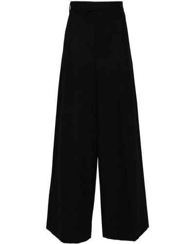 Ann Demeulemeester Pressed-Crease Wide Trousers - Black