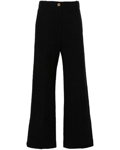 Patou Iconic Straight-Leg Tweed Trousers - Black