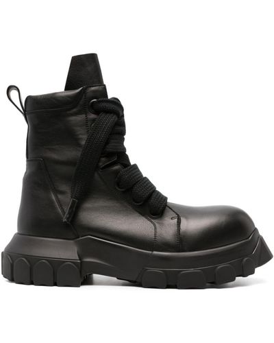 Rick Owens Bozo Tractor Leather Boots - Black