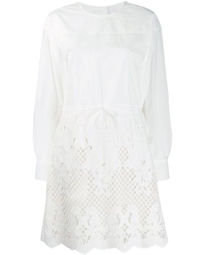 See By Chloé Laser-cut Shirt Dress - White