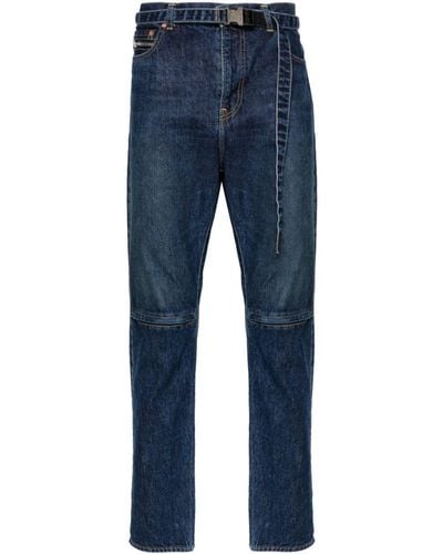 Sacai Belted Tapered Jeans - Blue