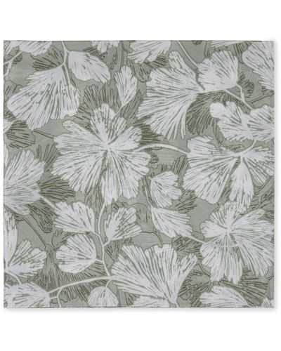 Brunello Cucinelli Floral-Print Silk Scarf - Grey