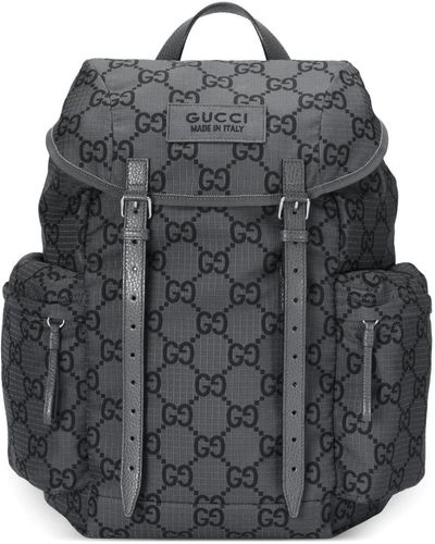 Gucci Gg Supreme-Print Backpack - Grey