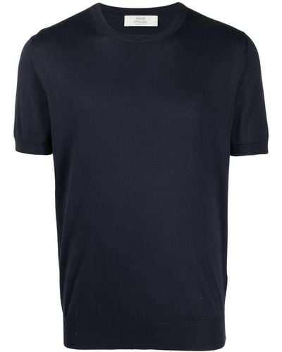 Mauro Ottaviani Round Neck Cotton T-Shirt - Blue