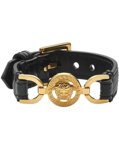 Versace Medusa '95 Leather Bracelet - Black