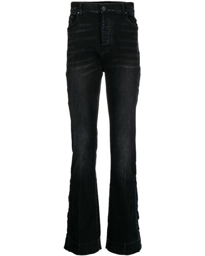 Amiri Stack Distressed-effect Flared Jeans - Black