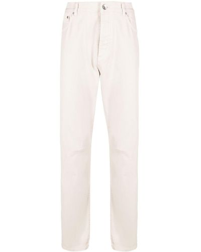 Brunello Cucinelli Mid-Rise Straight-Leg Jeans - White