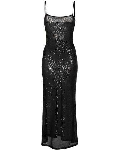 Musier Paris Sequin-Embellished Maxi Dress - Black