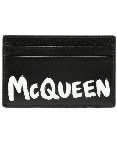 Alexander McQueen Logo-Print Leather Cardholder - White