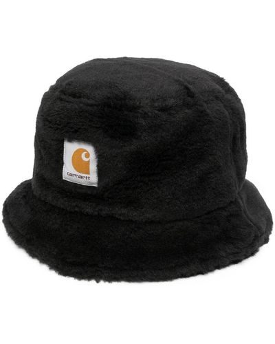 Carhartt Plains Logo-Patch Bucket Hat - Black