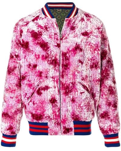 Gucci Dragon Appliquéd Bomber Jacket - Pink