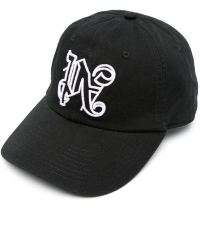 Palm Angels Monogram-Appliqué Baseball Cap - Black