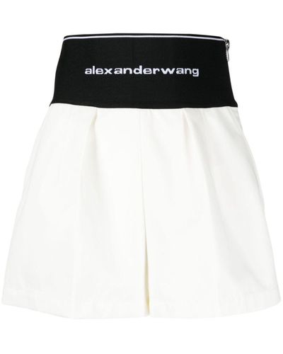 Alexander Wang Logo-Print Cotton-Twill Safari Shorts - Black