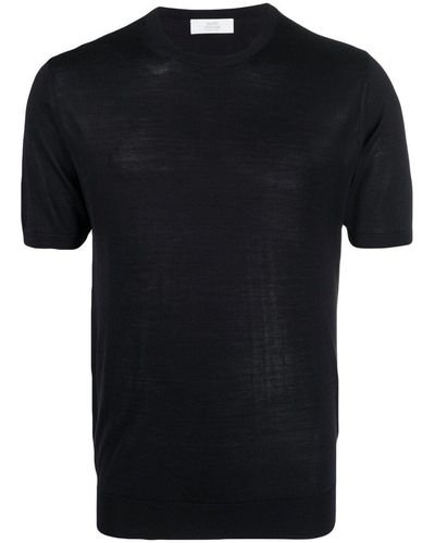 Mauro Ottaviani Round-Neck Silk T-Shirt - Black