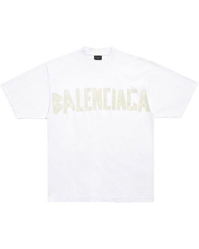 Balenciaga Tape Type Cotton T-Shirt - White