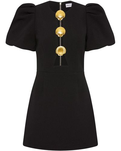 Rebecca Vallance Sirene Shell-Detailed Mini-Dress - Black