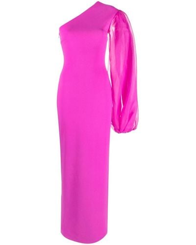 Solace London Hudson One-Shoulder Gown - Pink