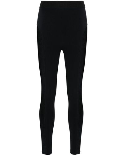 Calvin Klein Logo-Waistband Panelled Leggings - Black