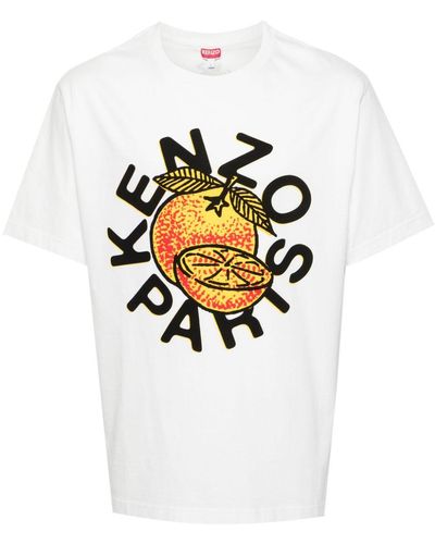 KENZO Logo-Print Cotton T-Shirt - White