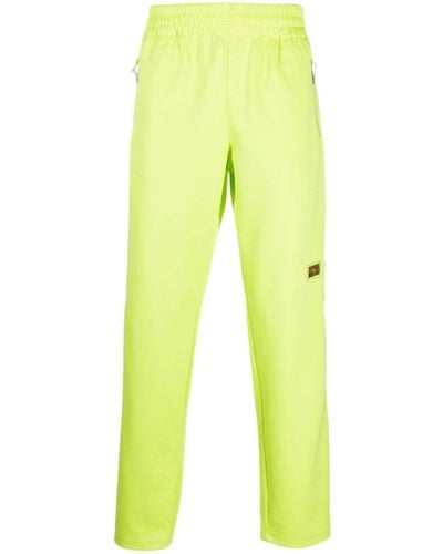 Advisory Board Crystals Logo-Patch Straight-Leg Track Trousers - Yellow
