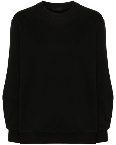 Moncler Embossed-Logo Cotton Sweatshirt - Black