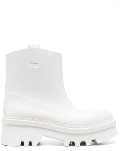 Chloé 60Mm Track-Sole Chelsea Boots - White