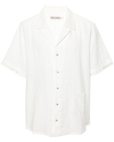 Siedres Tassel-Detail Linen Shirt - White