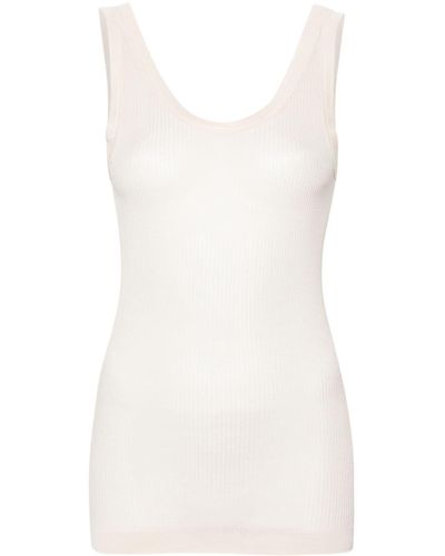 Lemaire Ribbed Tank Top - White