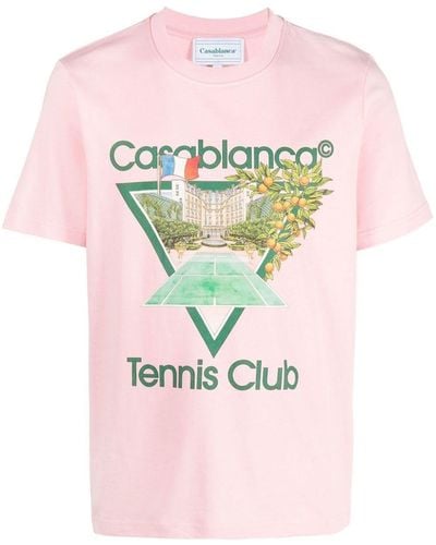 Casablancabrand Graphic-print Short-sleeve T-shirt - Pink