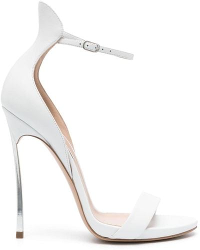 Casadei Cappa Blade 115Mm Leather Sandals - White