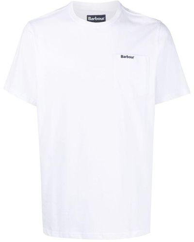 Barbour Logo-Print Chest-Pocket T-Shirt - White