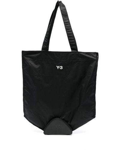 Y-3 Pckbl Logo-Print Tote Bag - Black