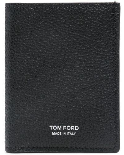 Tom Ford Logo-Print Leather Cardholder - Black