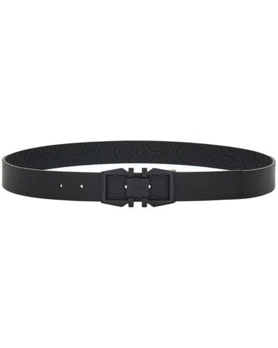 Ferragamo Reversible Gancini Leather Belt - Black