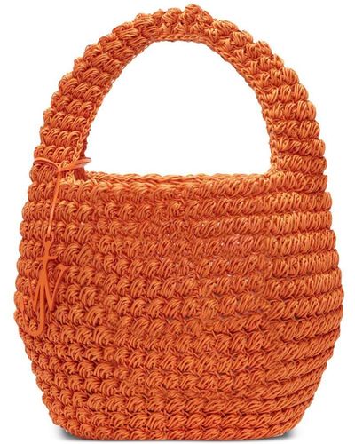 JW Anderson Large Popcorn Crochet Bucket Bag - Orange