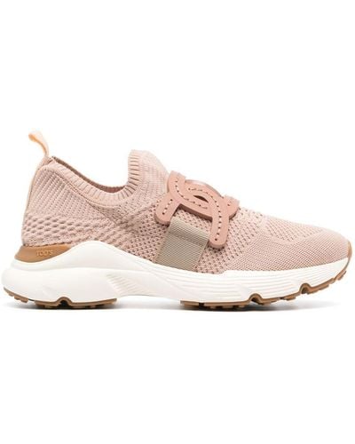 Tod's Chain-Embellished Woven Trainers - Pink