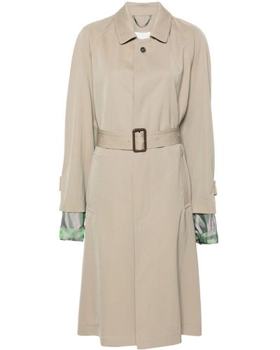 Maison Margiela Spread-Collar Wool Trench Coat - Natural