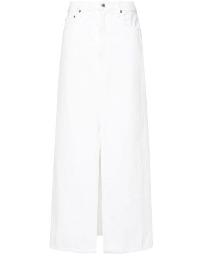 Agolde Leif Denim Skirt - White