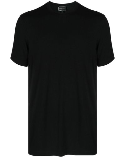 Giorgio Armani Crew-Neck Short-Sleeve T-Shirt - Black