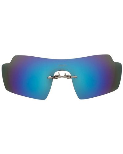 Coperni Oversize Mirrored-lenses Sunglasses - Blue