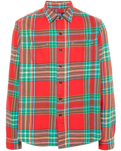 Polo Ralph Lauren Plaid-Check Flannel Shirt - Red