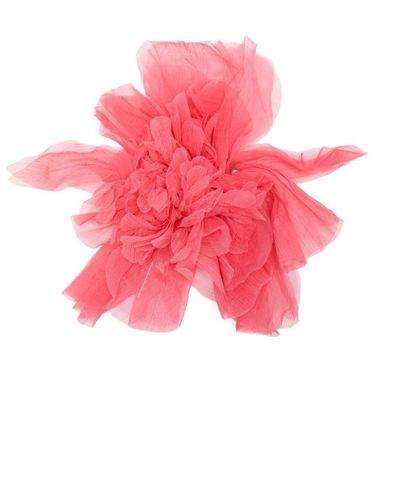 Max Mara Floral-appliqué Brooch - Pink